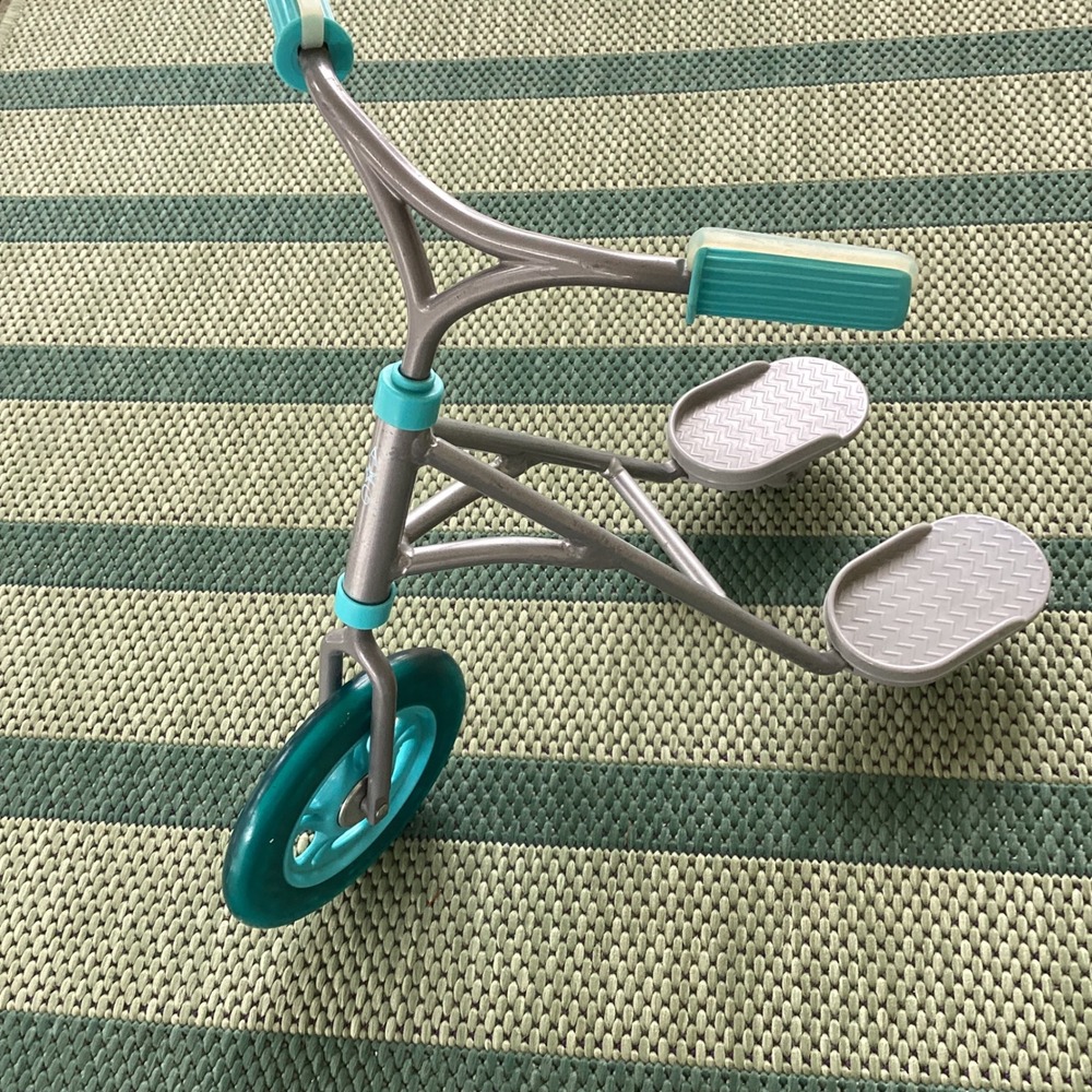 American Girl Doll Scooter Silver Teal 3-Wheel Toy Accessory AG Logo